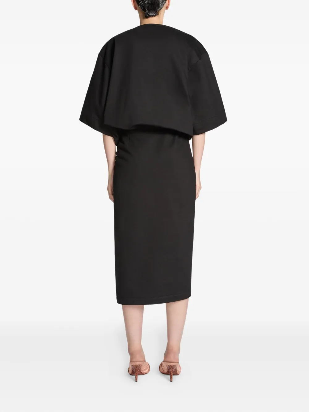 Dries Van Noten Ruffled Asymmetric Midi Skirt In Black