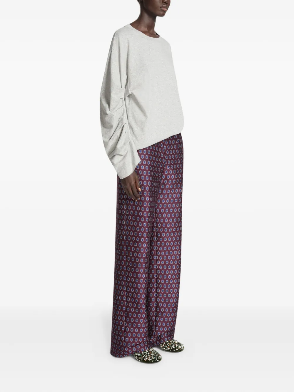 DRIES VAN NOTEN Broek met jacquard - Rood