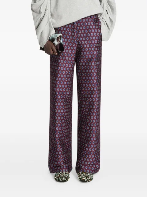 DRIES VAN NOTEN jacquard print trousers