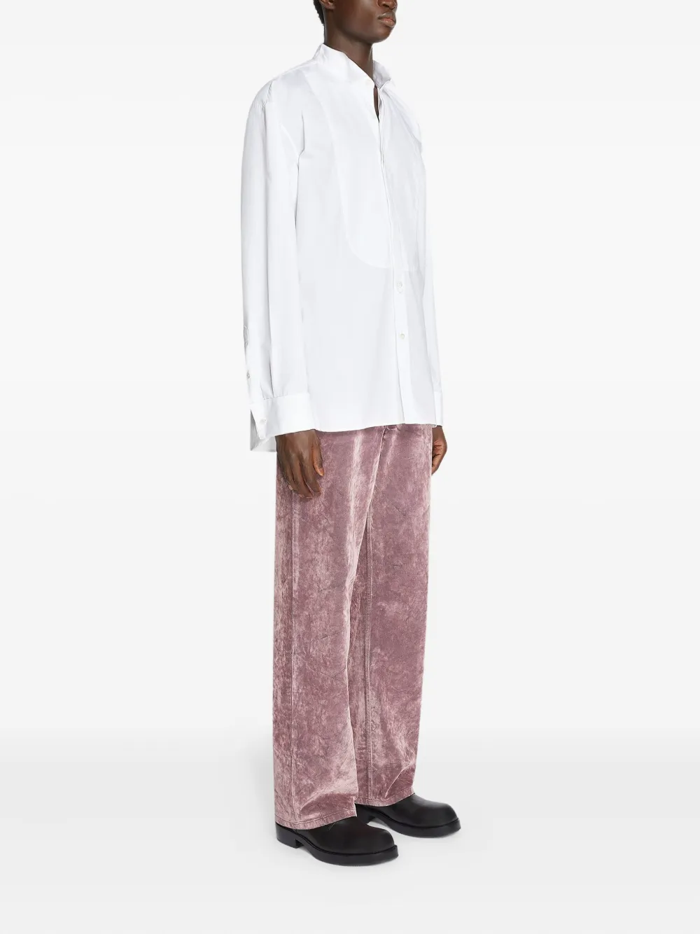 Dries Van Noten Tuxedo Panelled Shirt In White