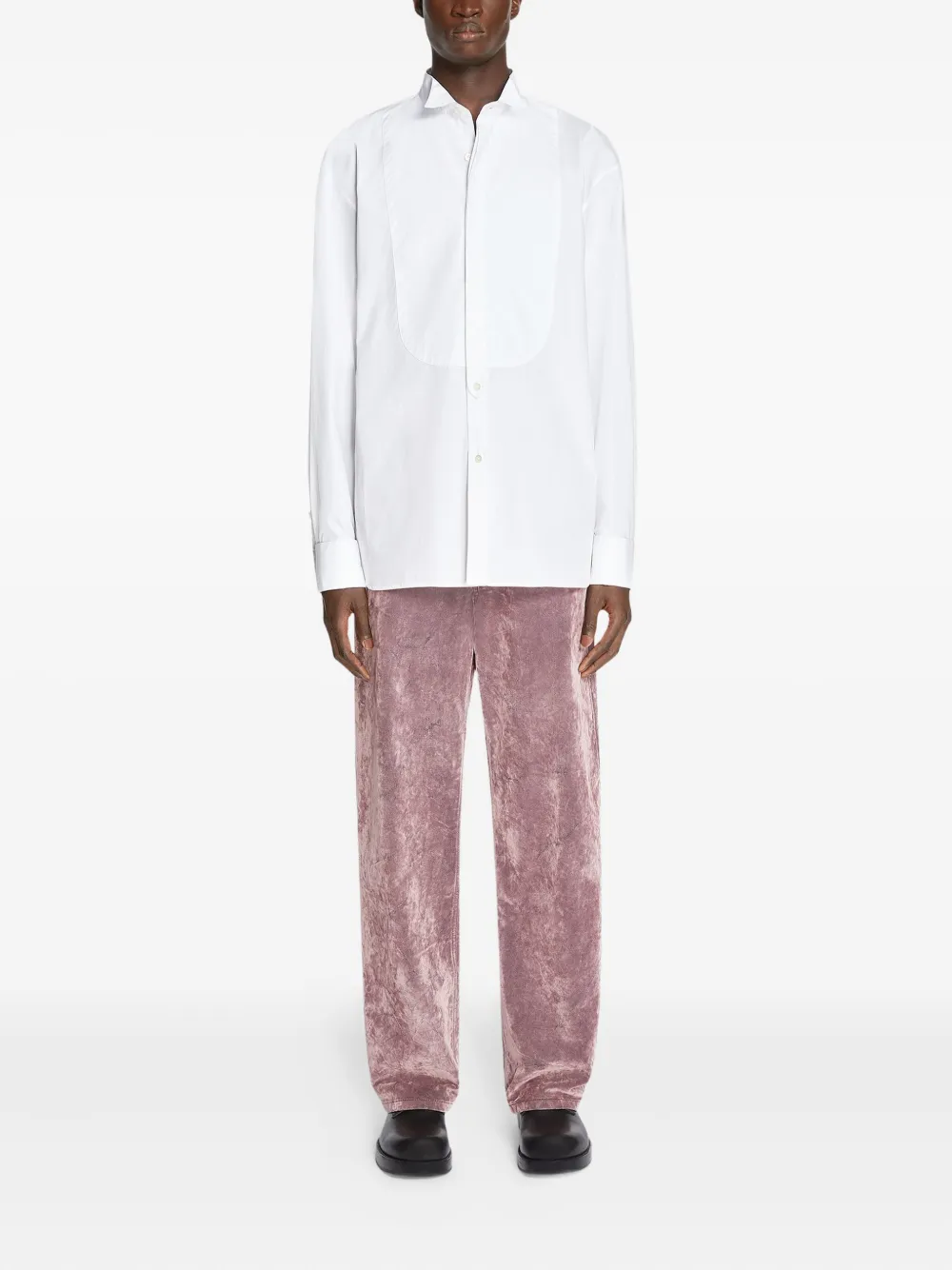 DRIES VAN NOTEN tuxedo panelled shirt - Wit