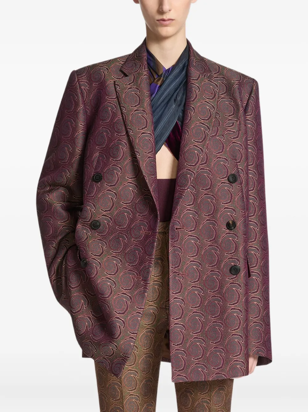 Dries Van Noten Double-breasted Blazer In Red