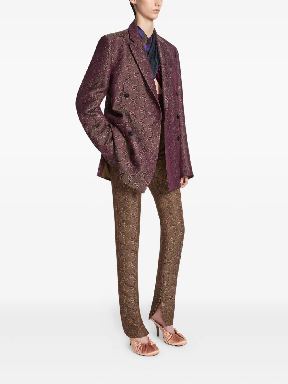 Dries Van Noten Double-breasted Blazer In Red
