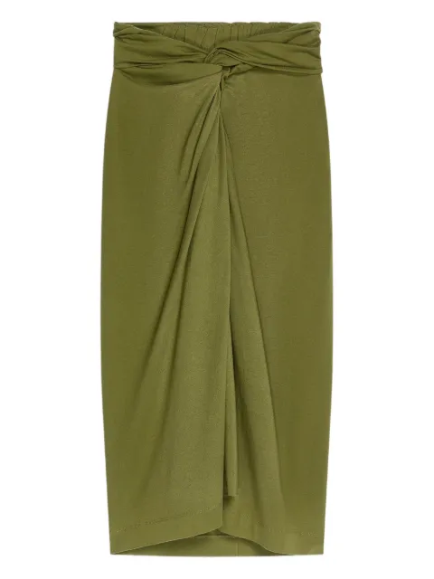 DRIES VAN NOTEN knotted jersey midi skirt