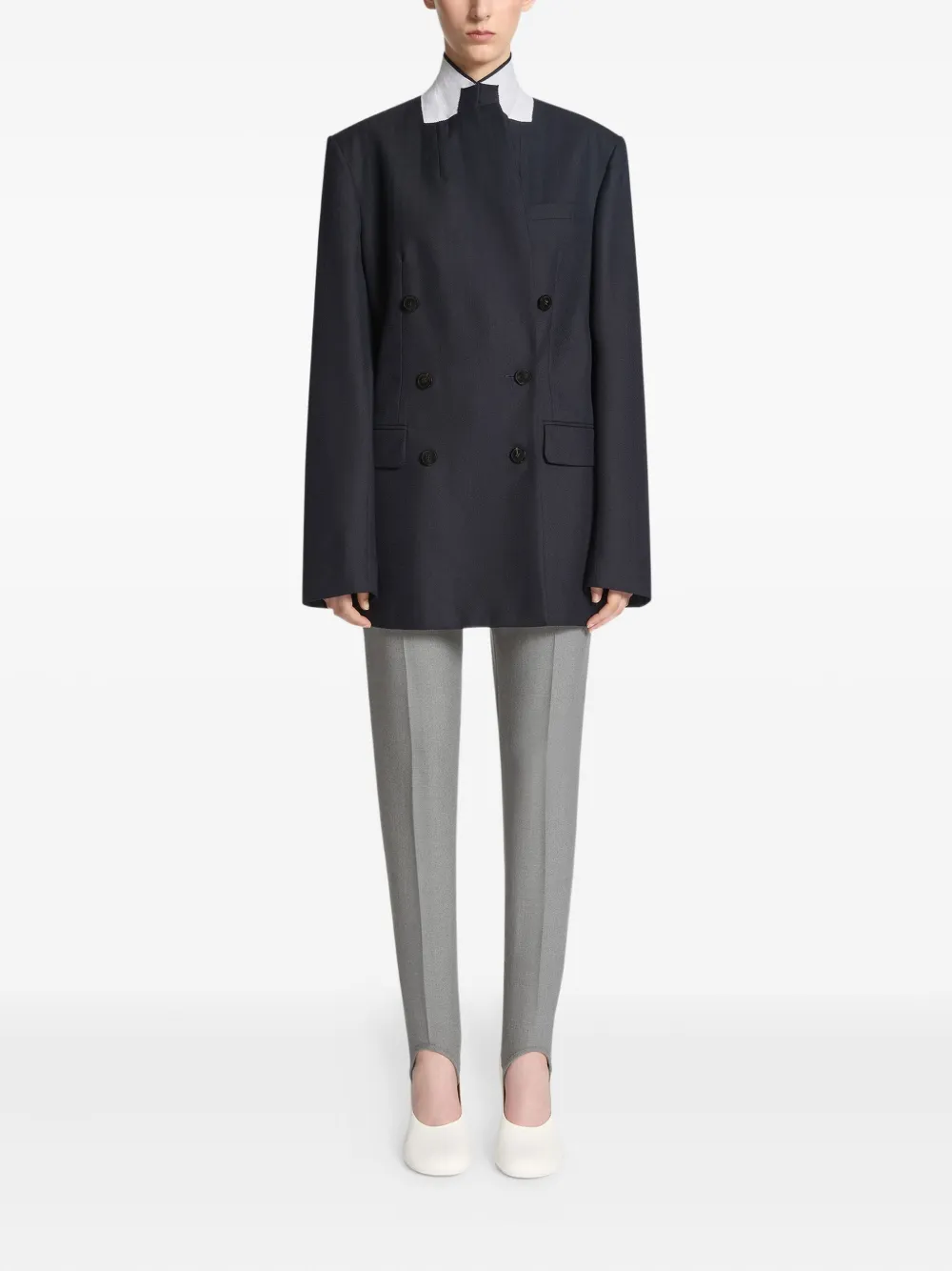 DRIES VAN NOTEN double-breasted wool blazer Blauw