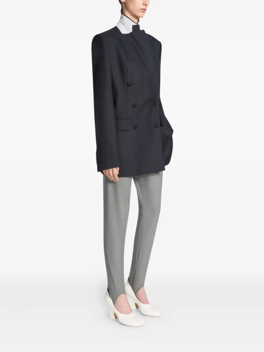 DRIES VAN NOTEN double-breasted wool blazer Blauw