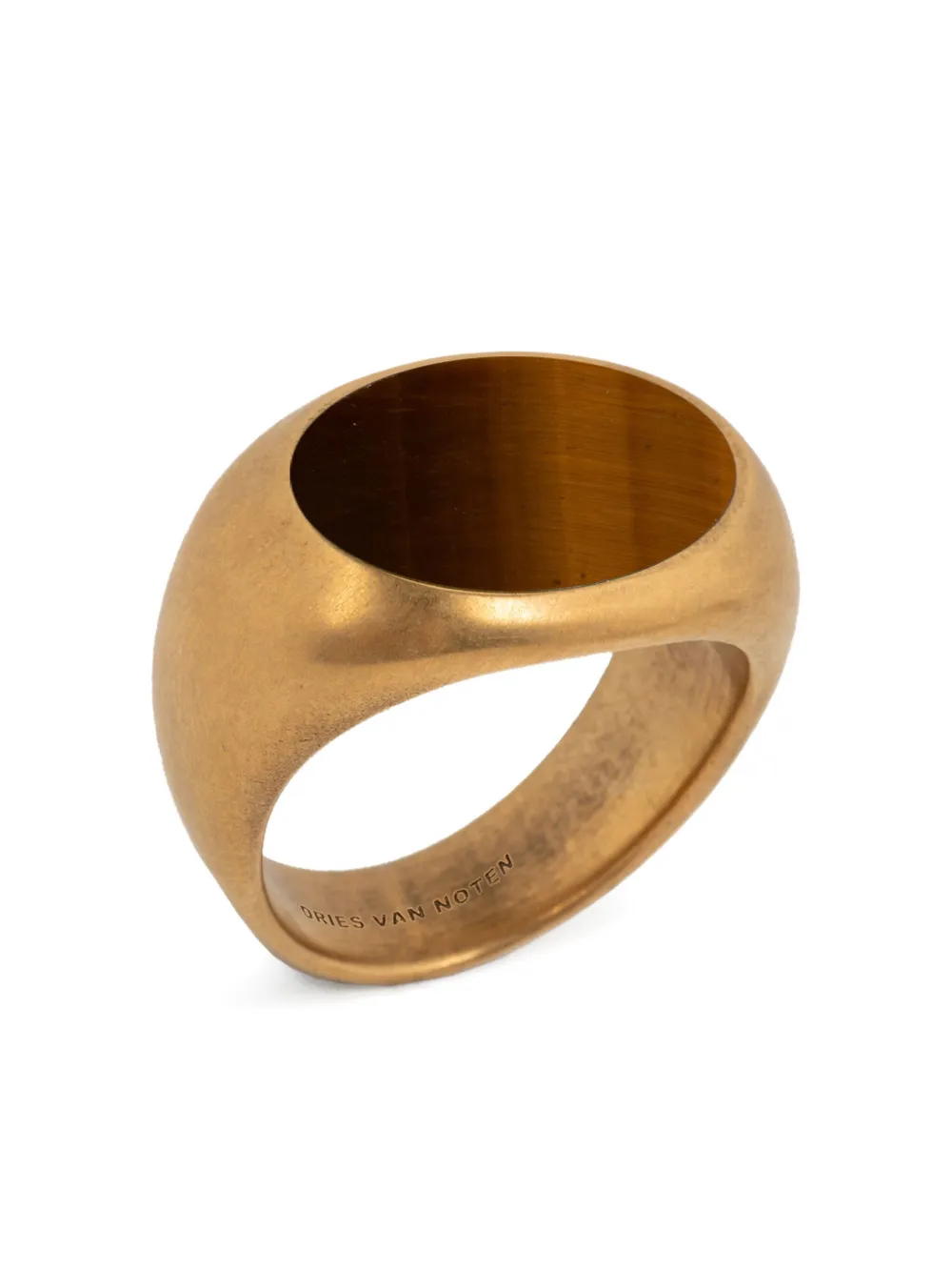 Dries Van Noten Oval-frame Signet Ring In Gold