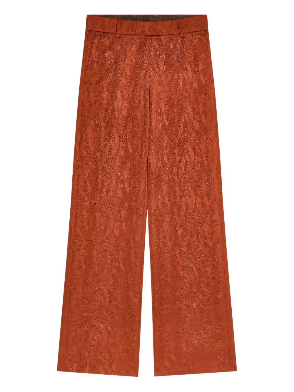 DRIES VAN NOTEN jacquard-swirl trousers | Orange | Image 1