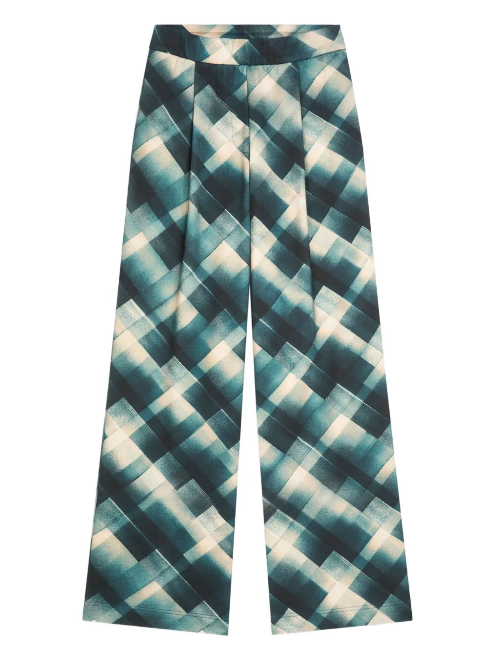 Dries Van Noten Pleated Geometric-pattern Trousers In Neutral