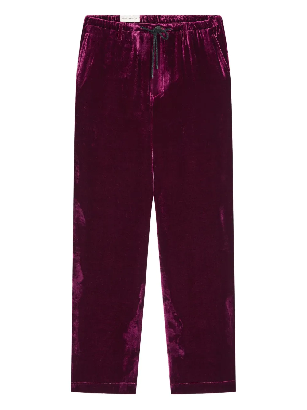 DRIES VAN NOTEN drawstring velvet trousers | Purple | Image 1