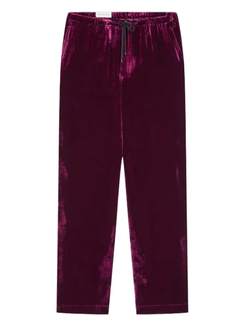 DRIES VAN NOTEN drawstring velvet trousers