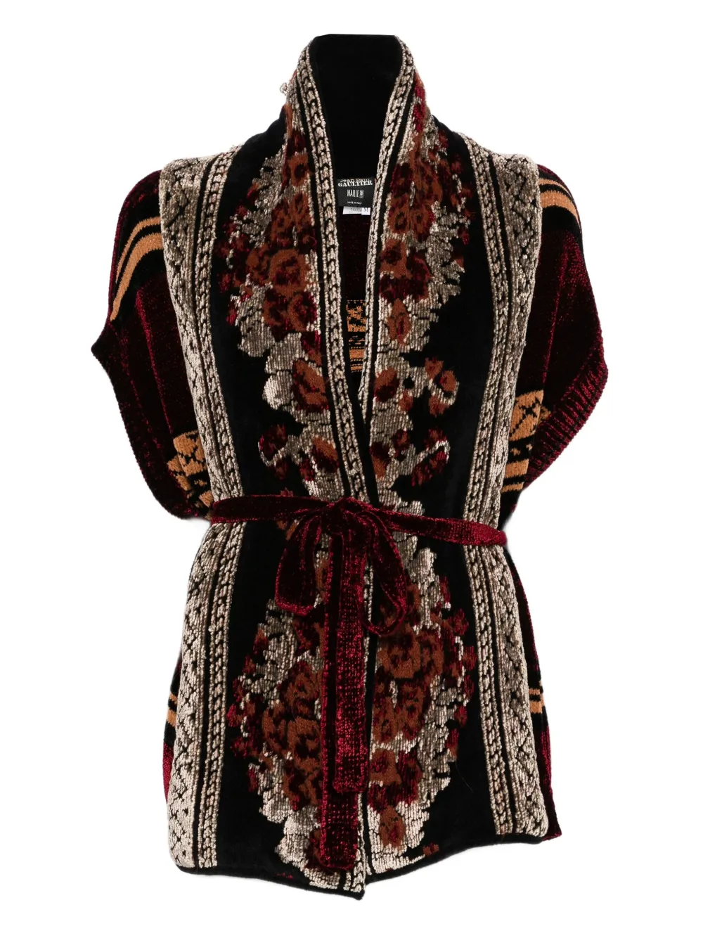Pre-owned Jean Paul Gaultier 1990s Floral-pattern Belted Jacket In Brown