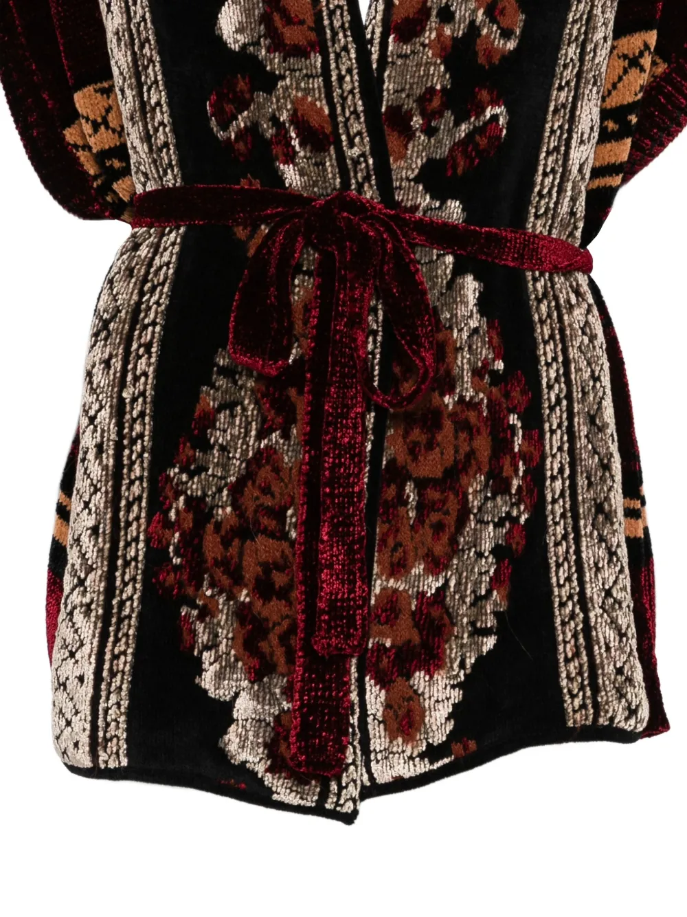 Pre-owned Jean Paul Gaultier 1990s Floral-pattern Belted Jacket In Brown