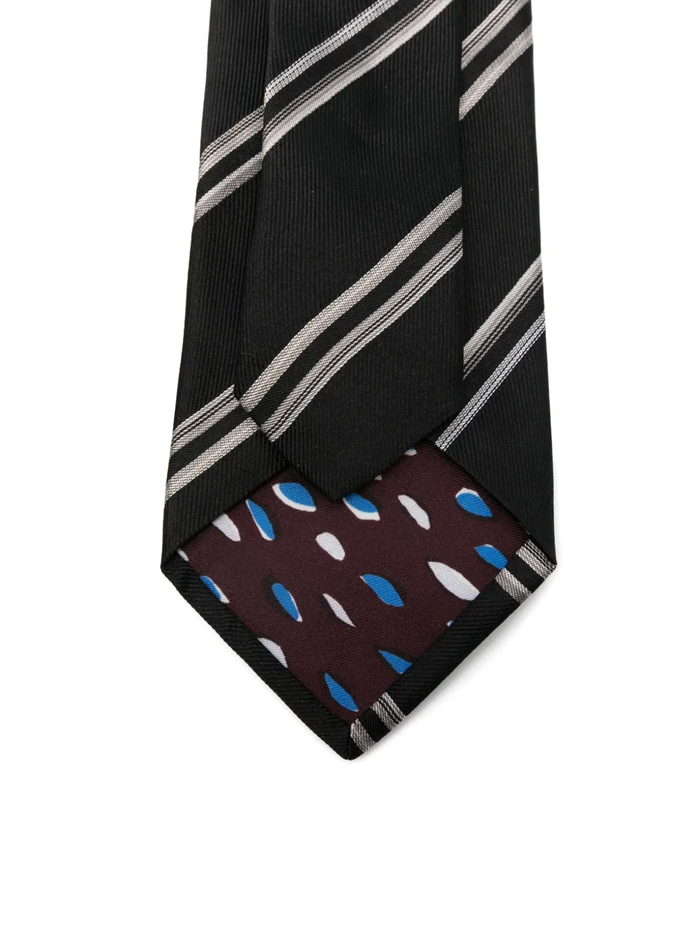 Paul Smith Striped Tie In Black