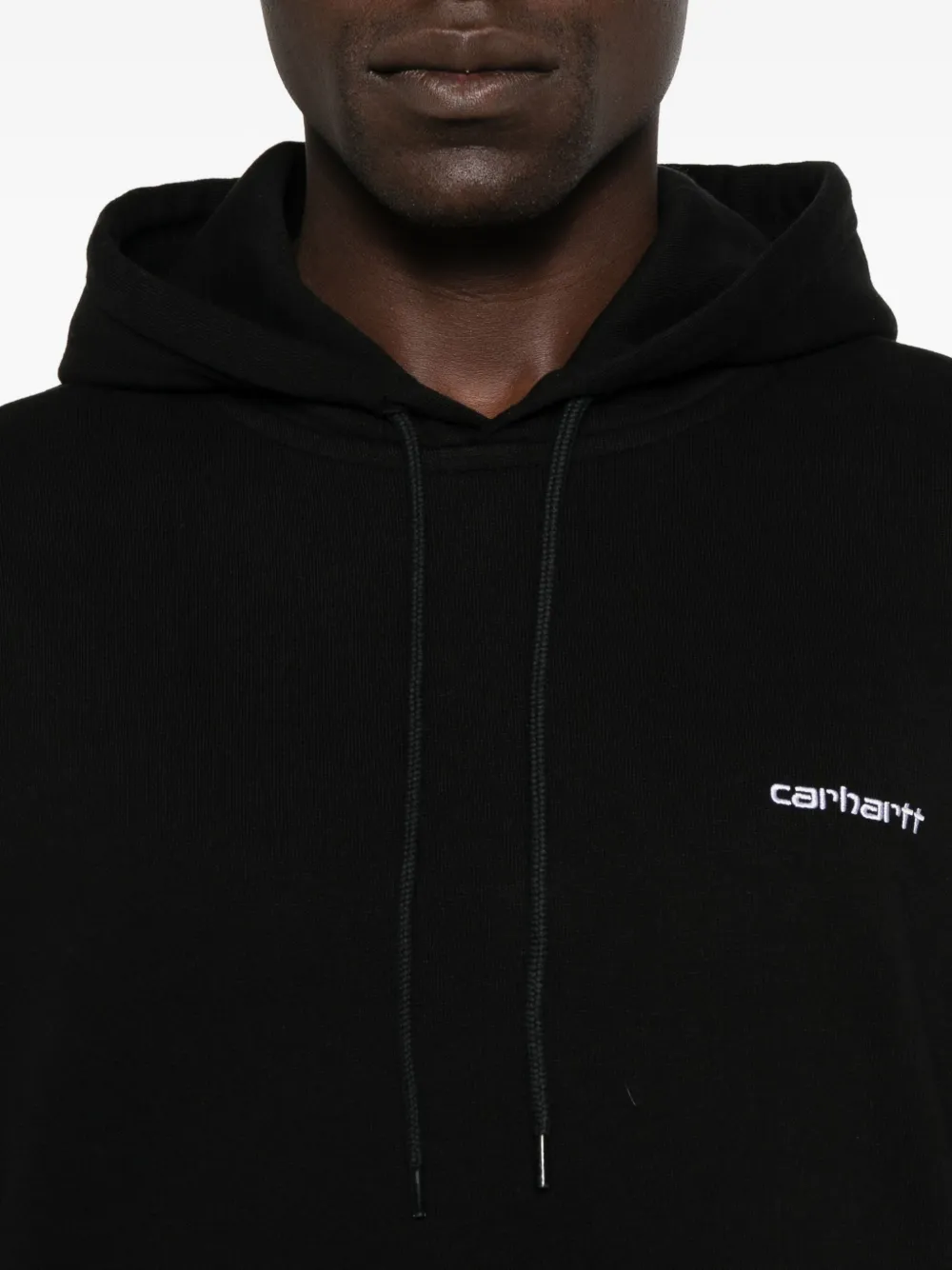 Carhartt WIP logo-embroidery hoodie Zwart