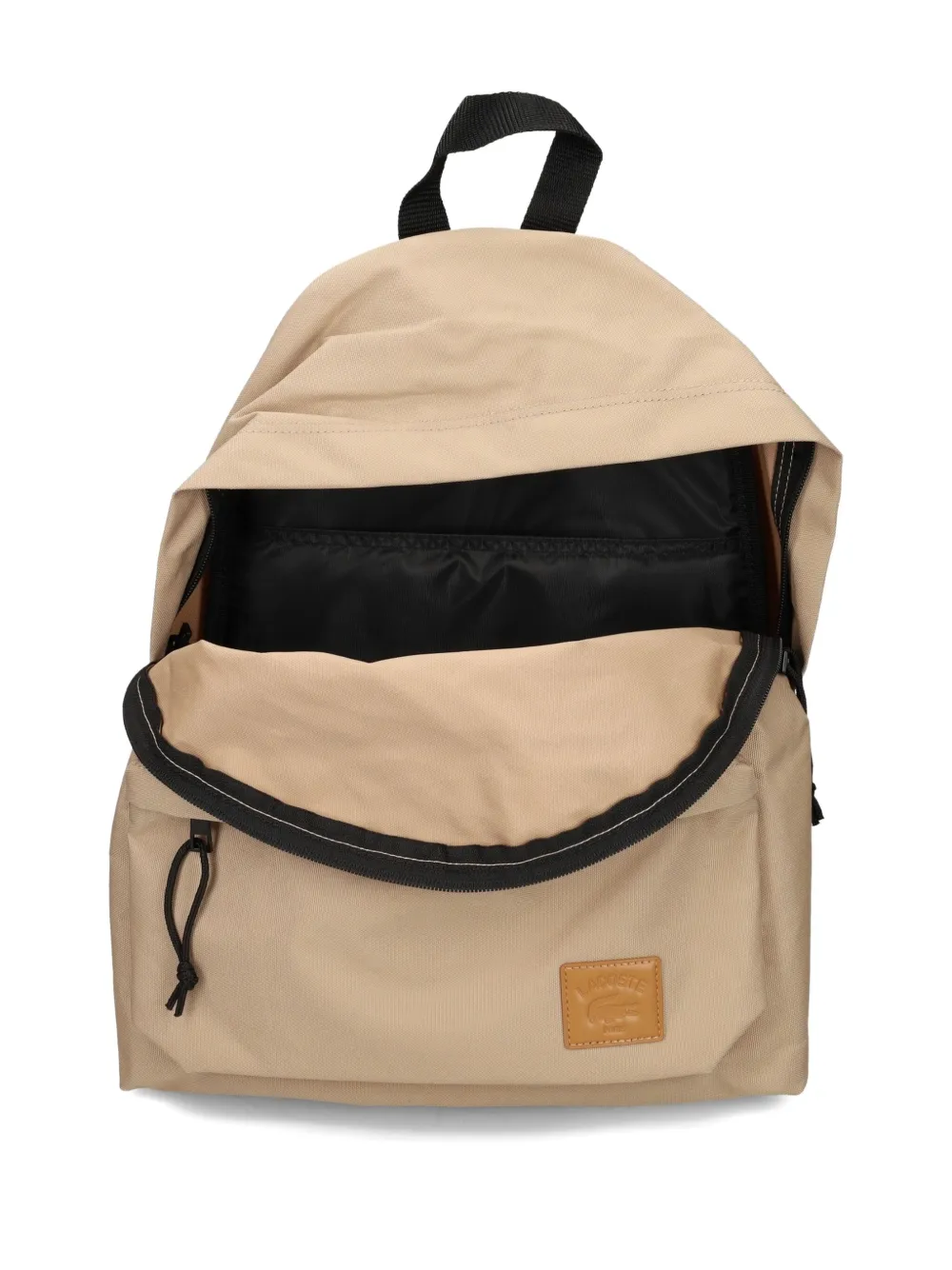 Lacoste Rugzak met logopatch en handgreep Beige