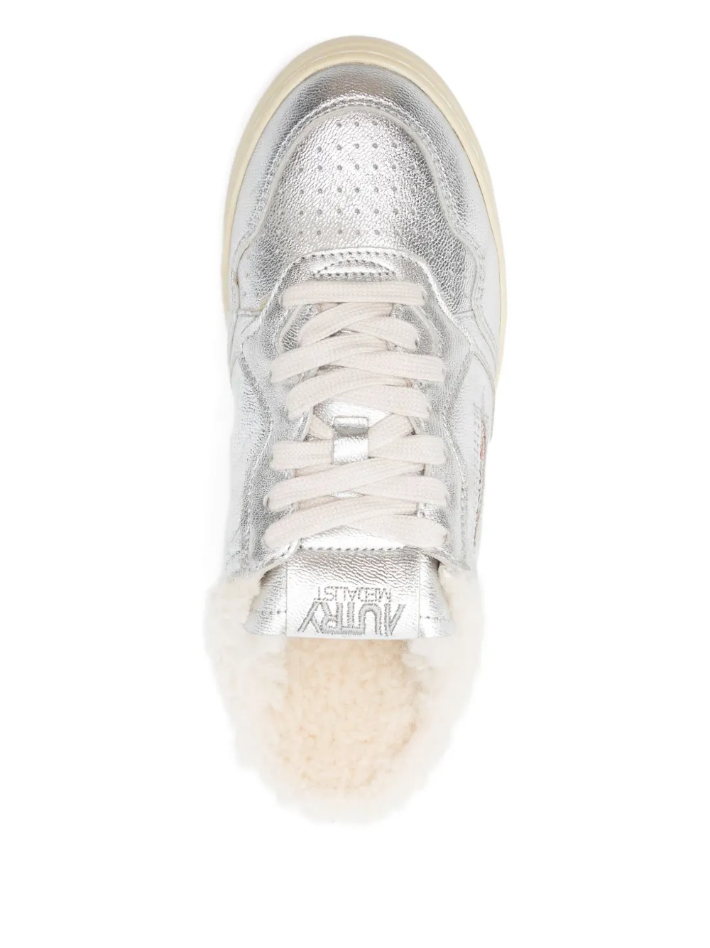 Autry Medalist metallic leather sneakers Silver