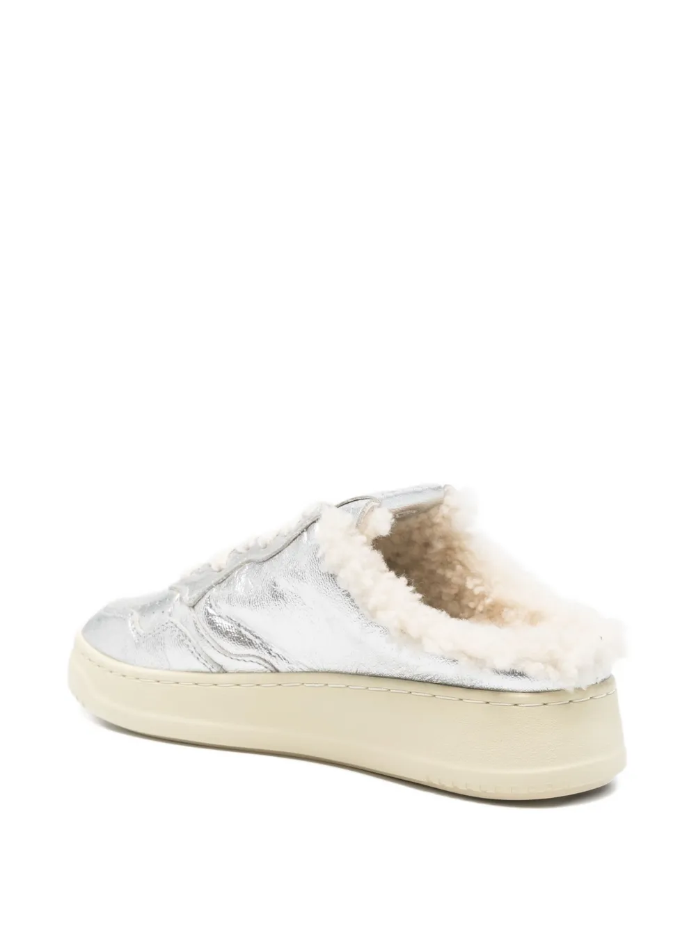 Autry Medalist metallic leather sneakers Silver