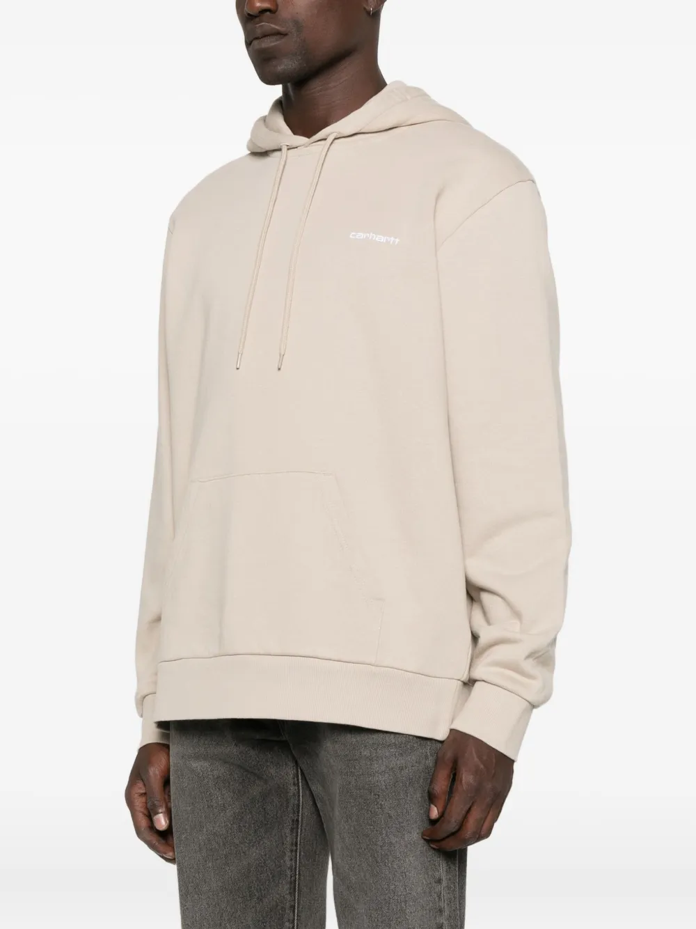 Carhartt Logo-embroidery Hoodie In Neutral