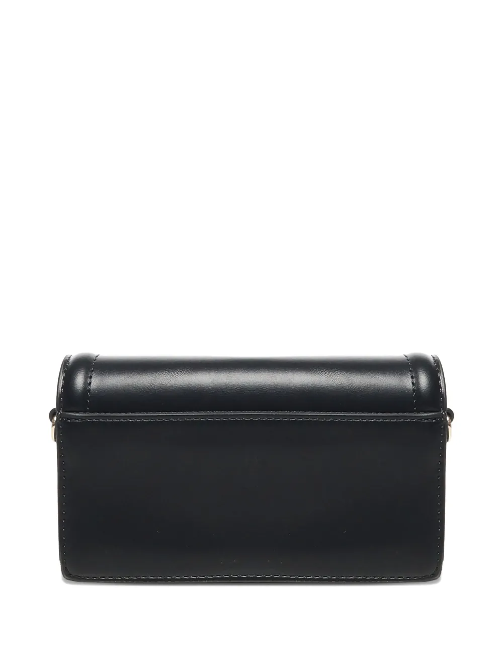 V73 Flap-front Chain Shoulder Bag In Black