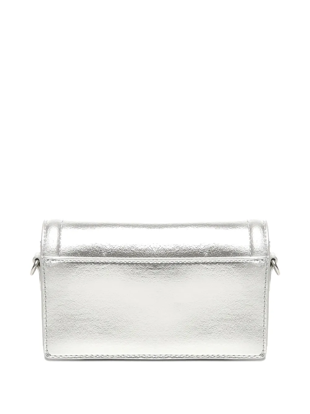V73 Metallic-effect Flap Shoulder Bag In Gray