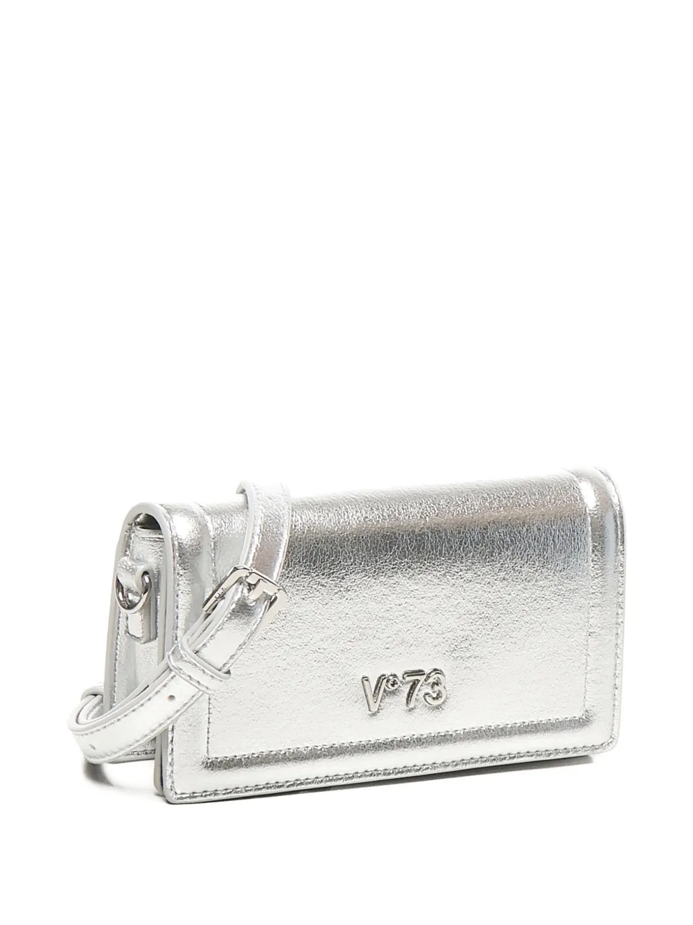  V°73 Metallic-effect Flap Shoulder Bag - Grey 