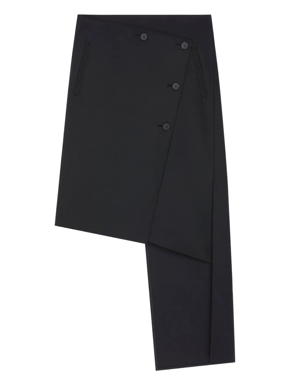 Courrèges oblique panelled midi skirt | Black | Image 1