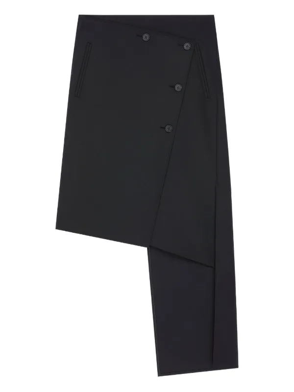 Courrèges Oblique Panelled Midi Skirt in Black