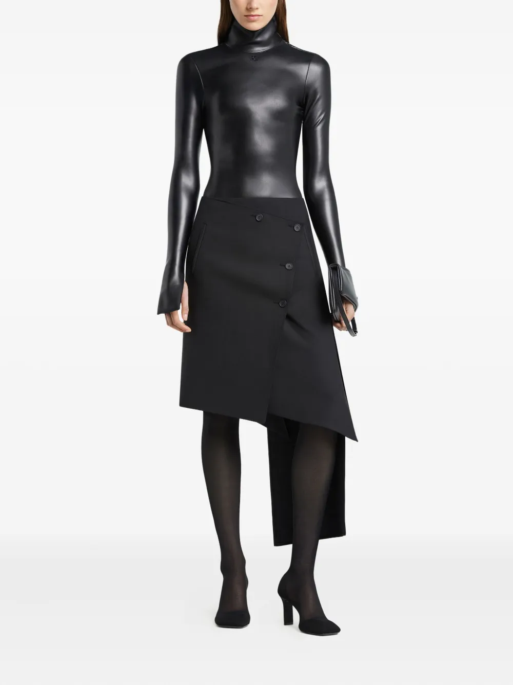 Courrèges Oblique rok met vlakken - Zwart