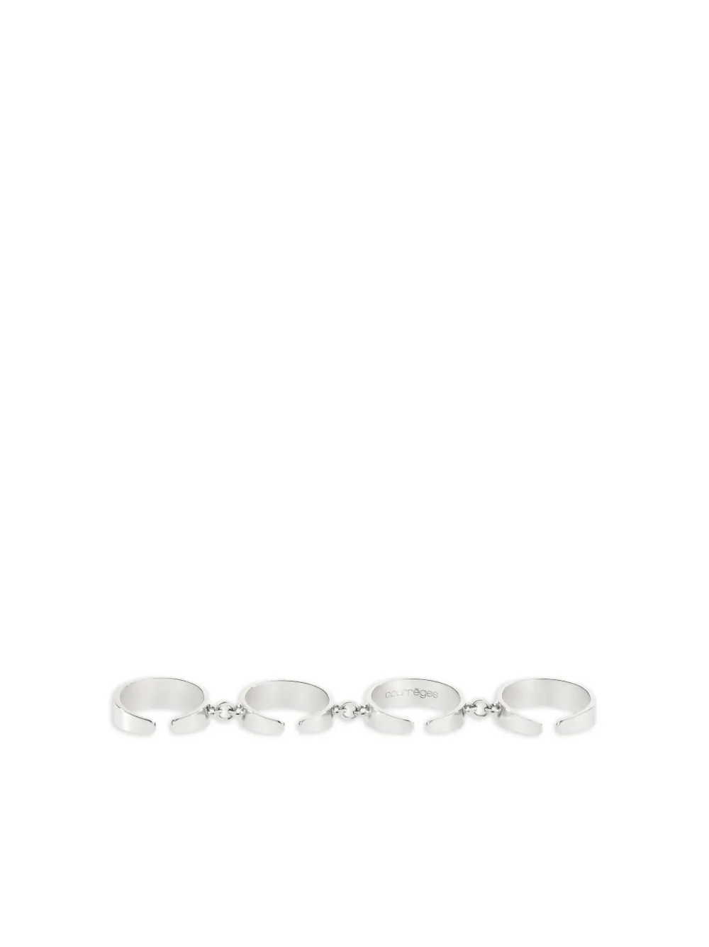 Courrèges Four-finger Articulated Ring In Silver