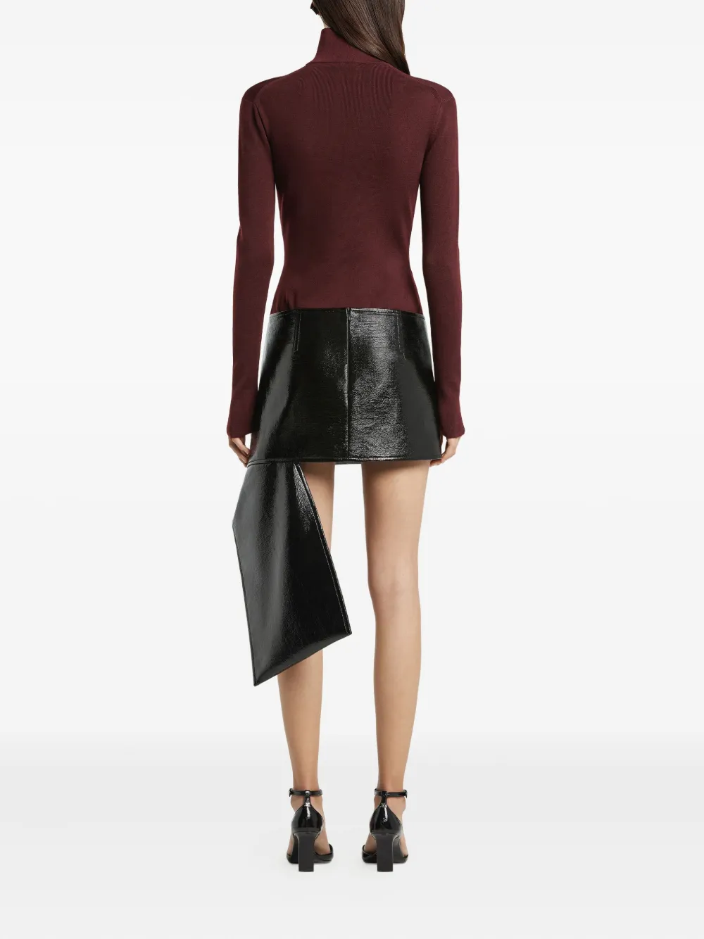 Courrèges Trui met rits en hoge hals Rood