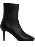 Courrèges leather square-toe ankle boots - Black
