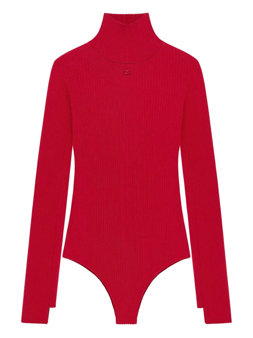Courrèges Mock-neck Bodysuit In Red