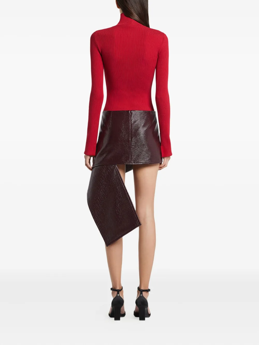 Courrèges Mock-neck Bodysuit In Red