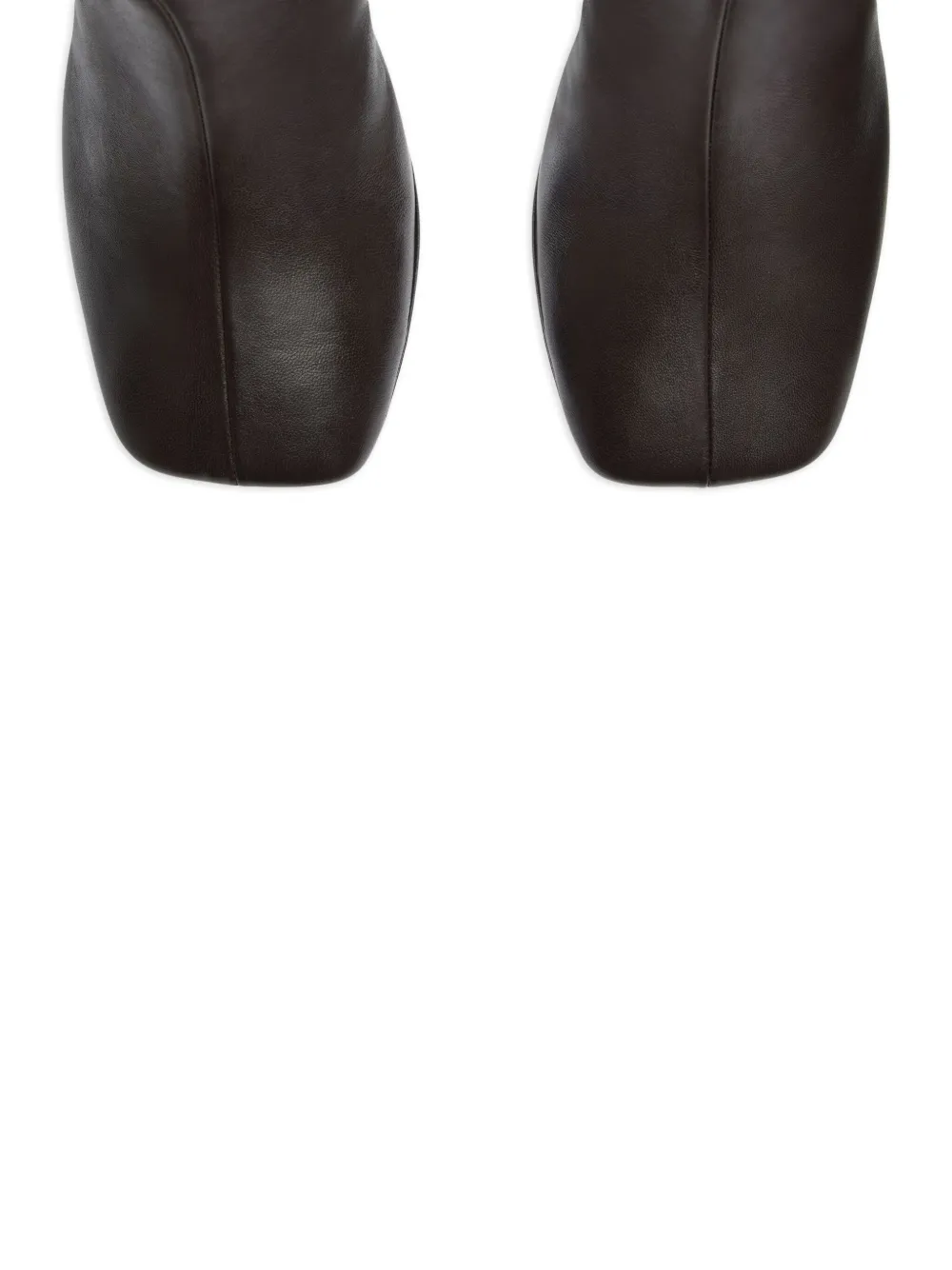 Courrèges square-toe leather ankle boots Brown