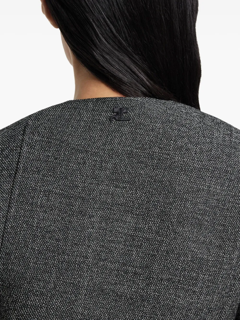 Courrèges Oblique Buttoned Jacket In Gray