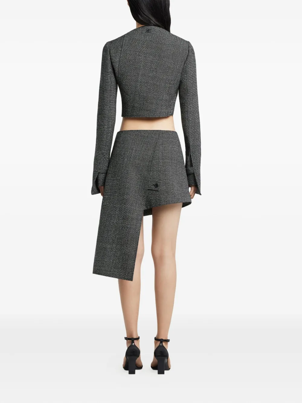 Courrèges Oblique Buttoned Jacket In Gray