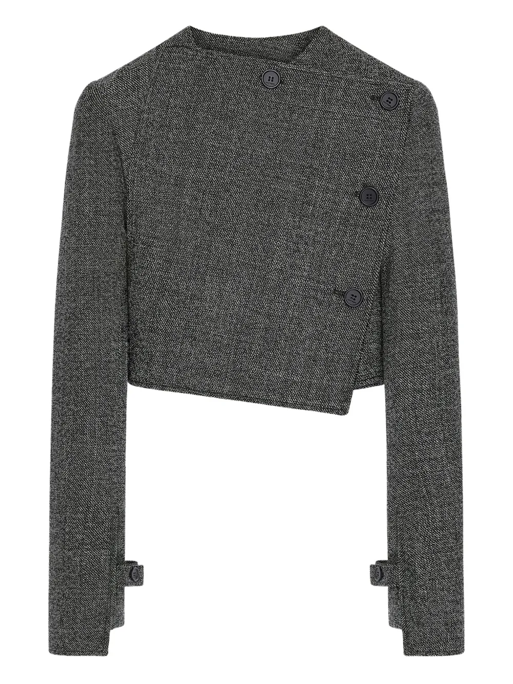 Courrèges Oblique Buttoned Jacket In Gray