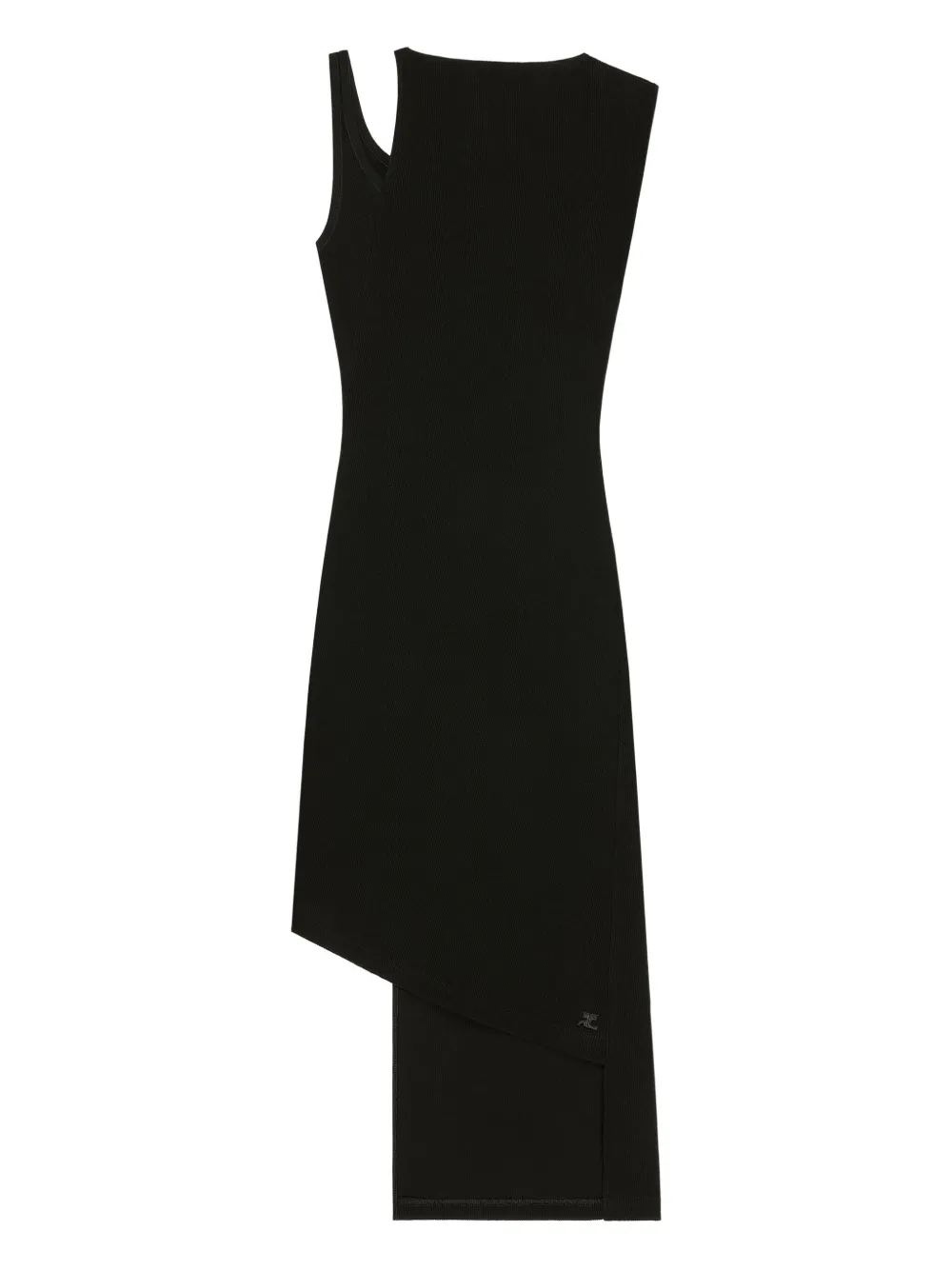 Courrèges asymmetrical ribbed midi dress | Black | Image 1