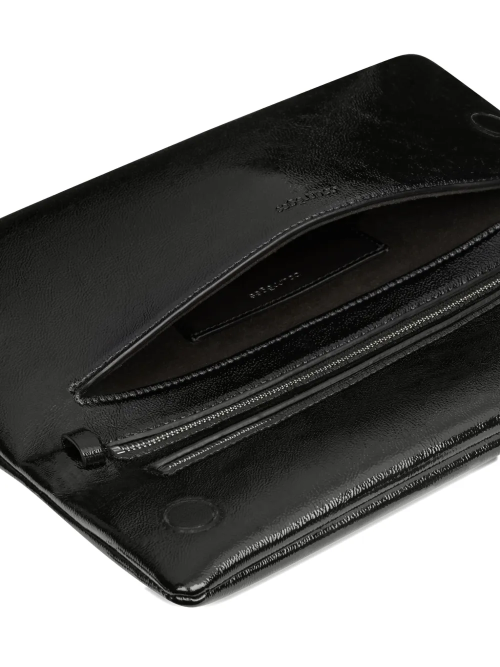 Courrèges Naplack Leather Shoulder Bag In Black