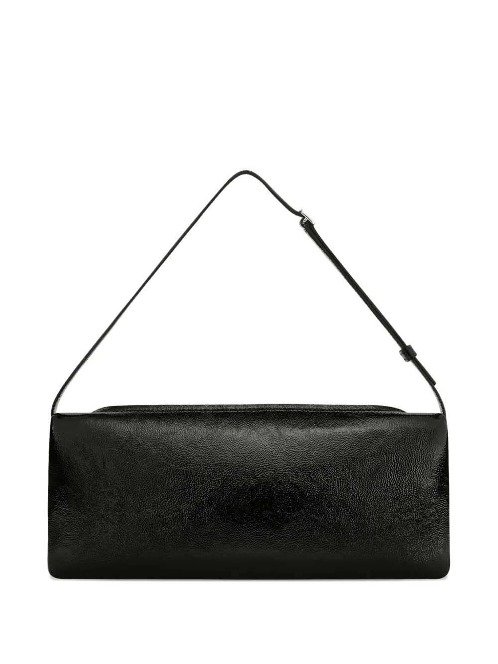 Courrèges Naplack Leather Shoulder Bag In Black