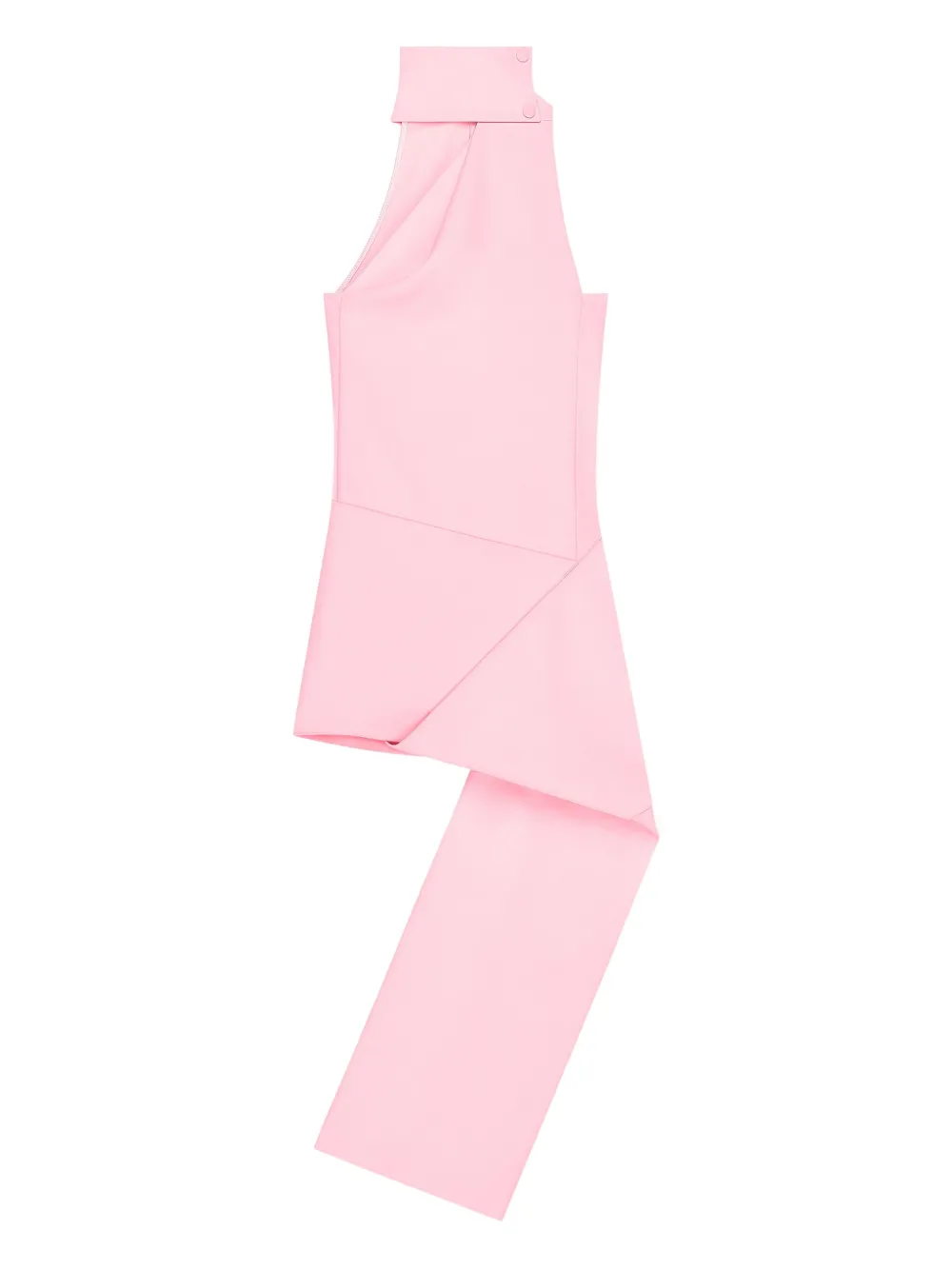 Courrèges High-neck Asymmetric Dress In Pink