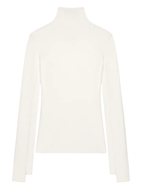 Courrèges Mock-neck Sweater in White