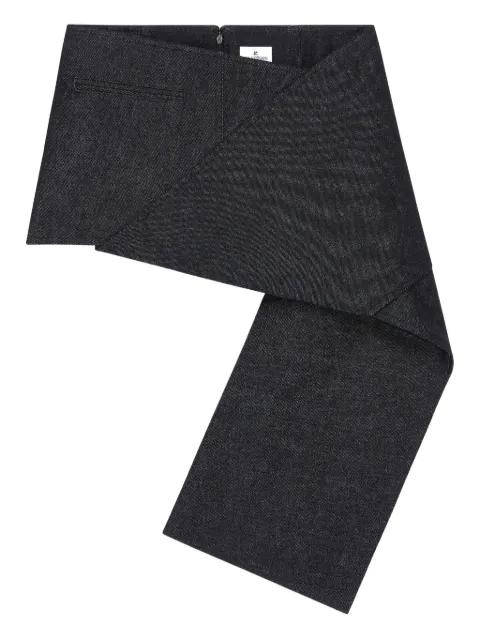 Courrèges falda corta de mezclilla con panel asimétrico
