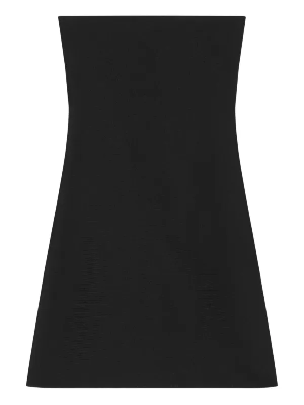 Courrèges Embroidered Strapless Mini Dress in Black