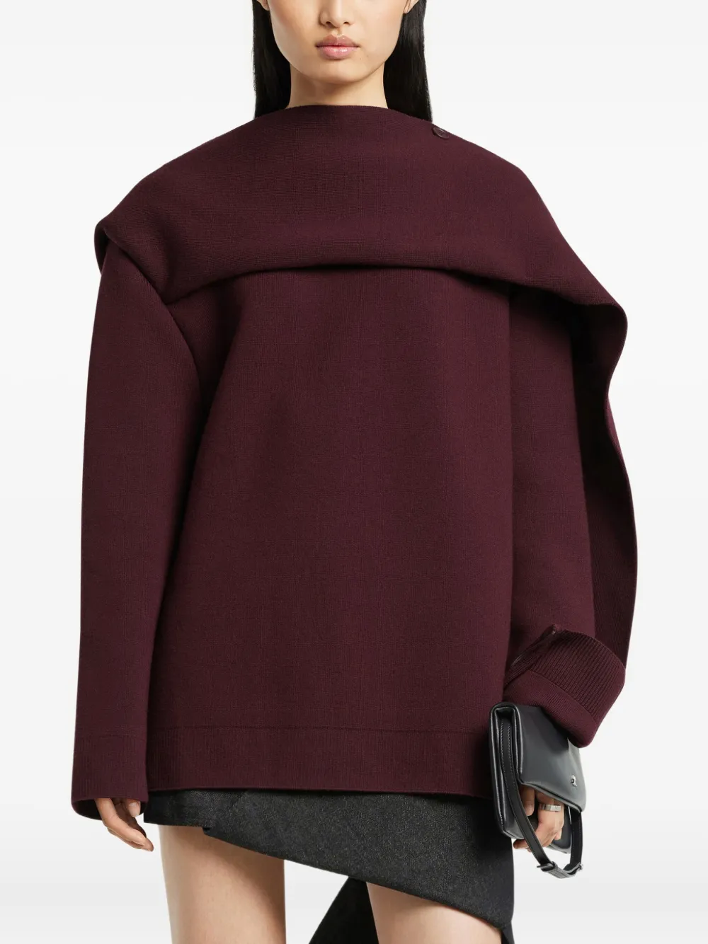 Courrèges Scarf Merino-wool Sweater In Red