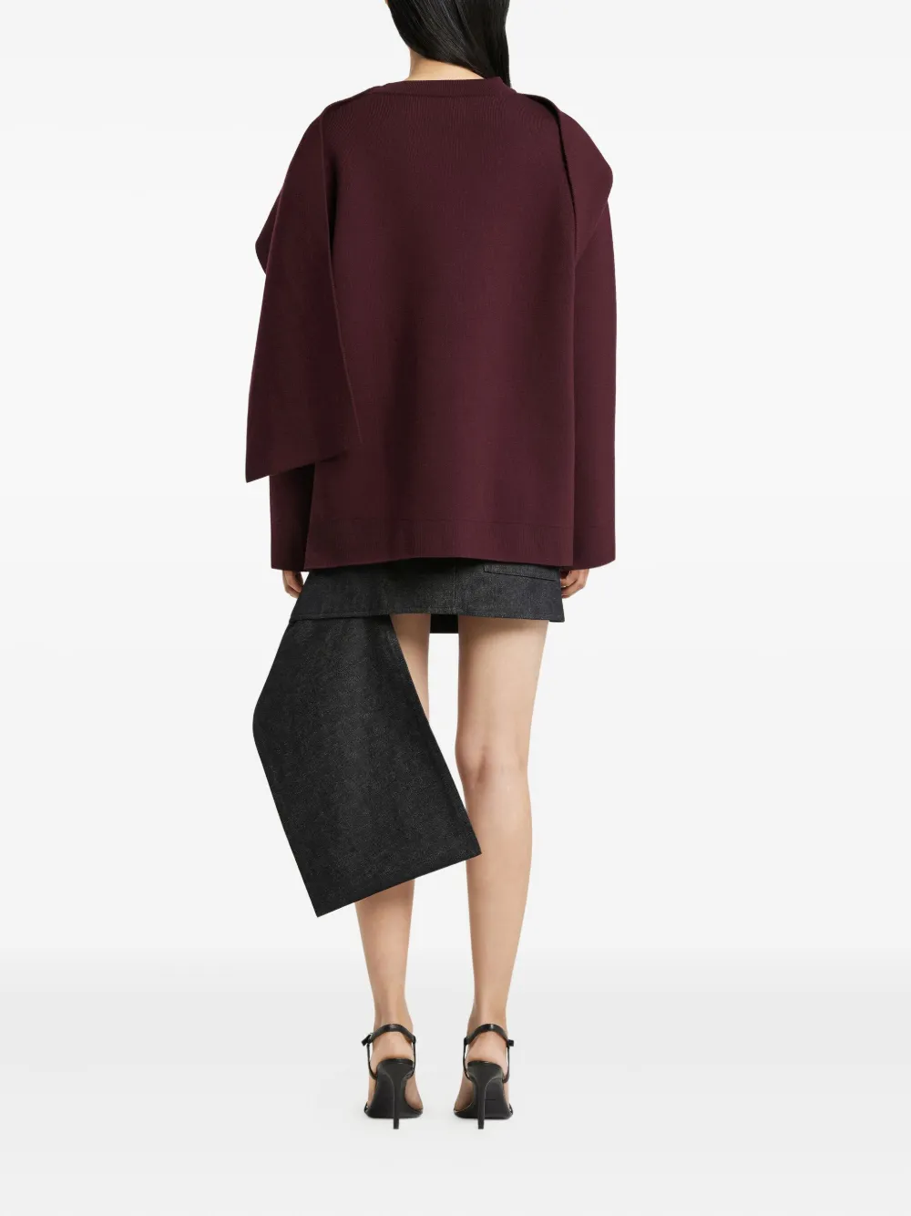 Courrèges Scarf Merino-wool Sweater In Red