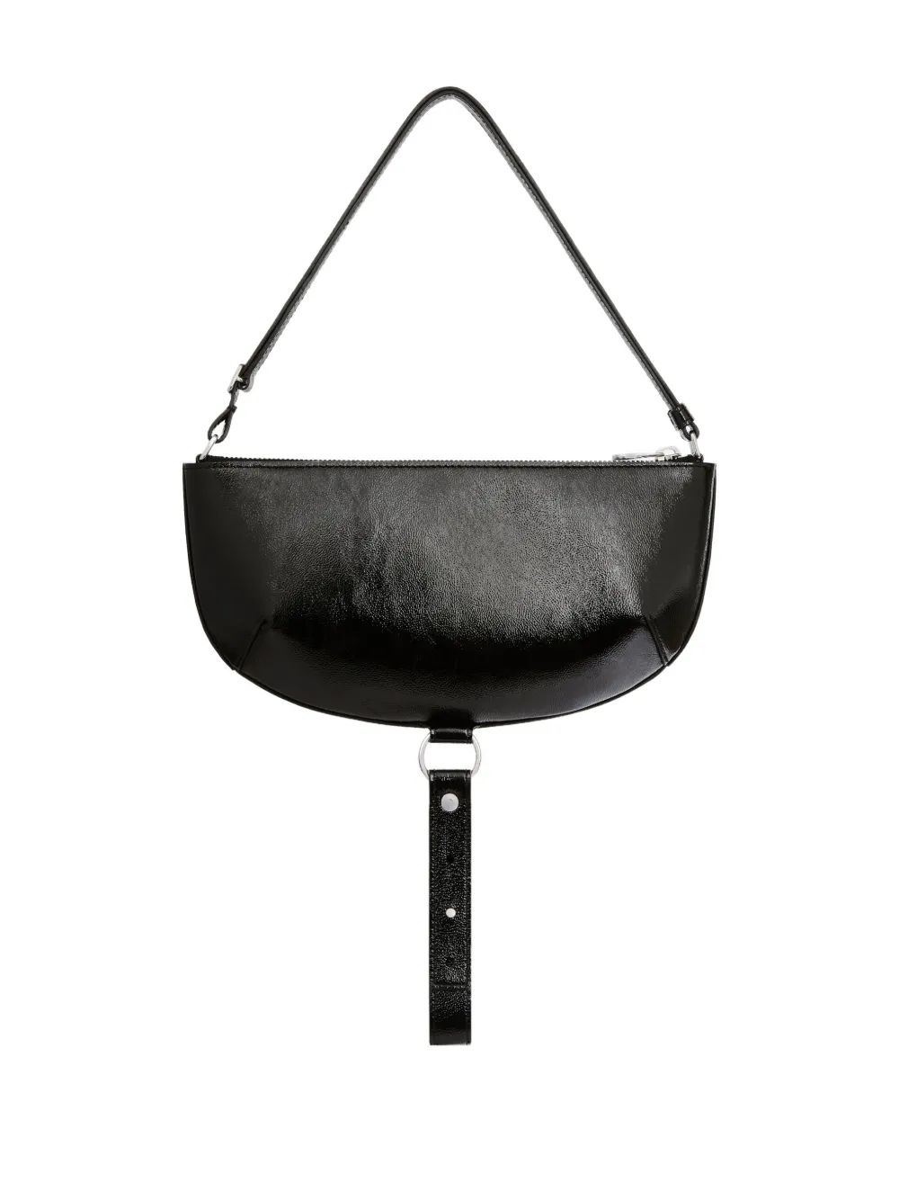 Courrèges Holy Eclipse Leather Shoulder Bag In Black