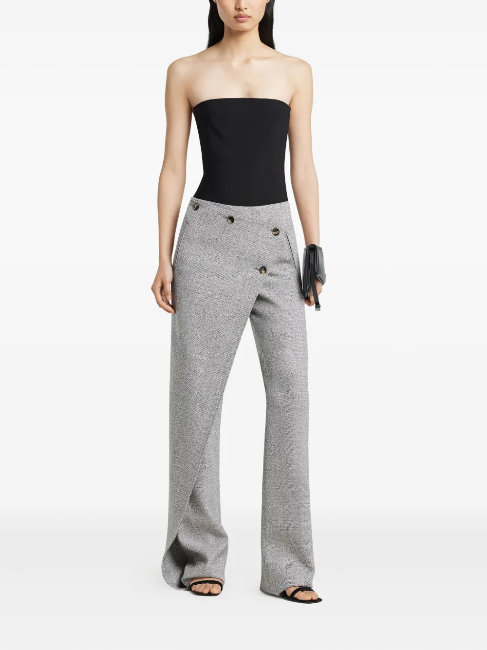 Courrèges Oblique broek met knoop - Grijs