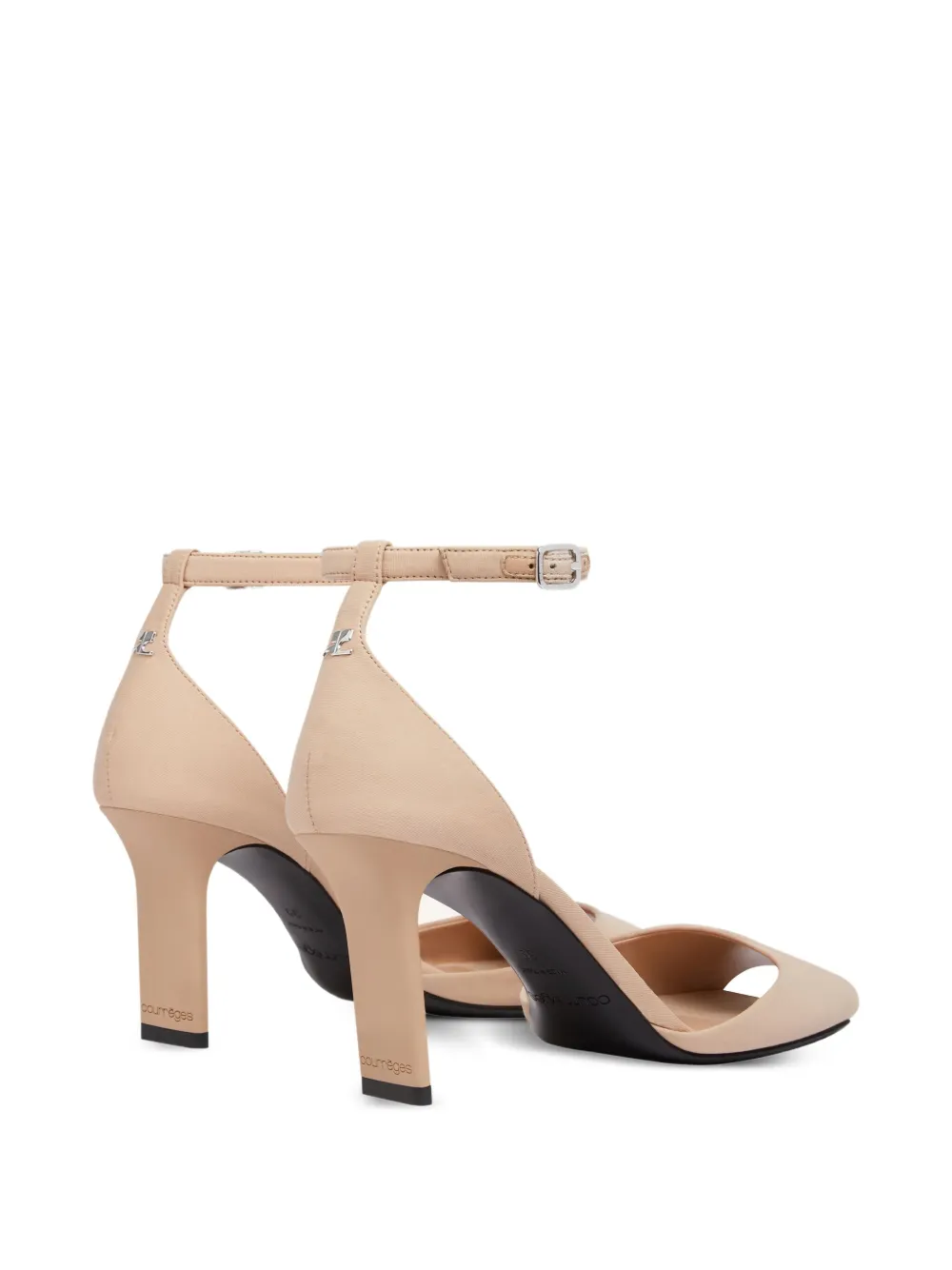 Courrèges Peep-toe Ankle-strap Pumps In Neutral